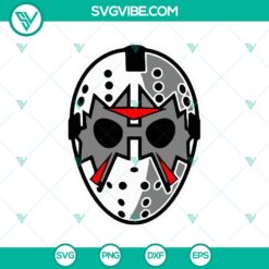 Jason Voorhees mask SVG with horror movie and Halloween theme, perfect for creepy designs and spooky projects.