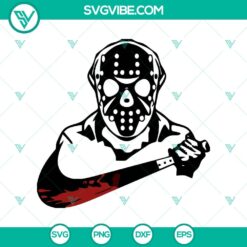 Jason Voorhees horror character with Nike knife in SVG format, part of Horror Characters SVG collection.