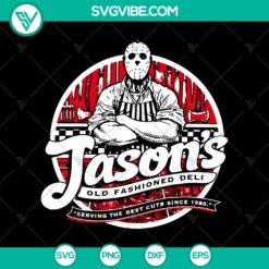 Jason Voorhees themed horror characters SVG for Old Fashioned Deli - ideal for Halloween crafts or horror fans' designs.