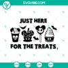 Spooky Halloween SVG design with "Just Here For The Treats", perfect for festive digital projects.