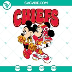 Kansas City Chiefs Mickey Minnie SVG - Disney football fan cut files with team logo, ideal for crafting projects.