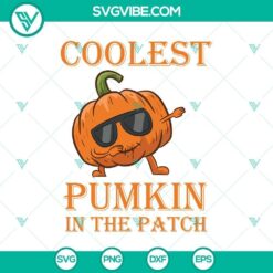 Kids Coolest Pumpkin in the Patch Halloween SVG featuring horror, scary designs. Perfect for Halloween crafts and decor.