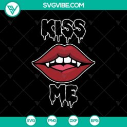 Halloween SVG design with "Kiss Me" and "Scary" text, perfect for October 31 projects.