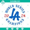 LA Dodgers 2024 SVG logo with text "World Series Champions 2024" on a contemporary design, Los Angeles Dodgers colors and style.