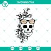 Leopard and Flowers Skull SVG perfect for Halloween with Death's-head theme, ideal for spooky digital projects.