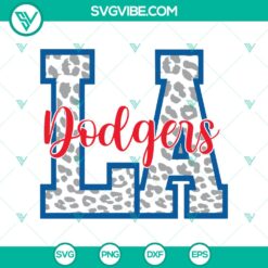 Leopard and cheetah print LA Dodgers SVG designs, Los Angeles Dodgers logo, trendy animal print baseball SVGs.