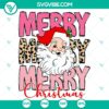 Leopard Merry Christmas digital design with SVG, DXF, EPS, and PNG files for holiday crafting projects.