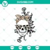 Leopard messy bun skull SVG with Halloween and death's-head design for crafts and projects.