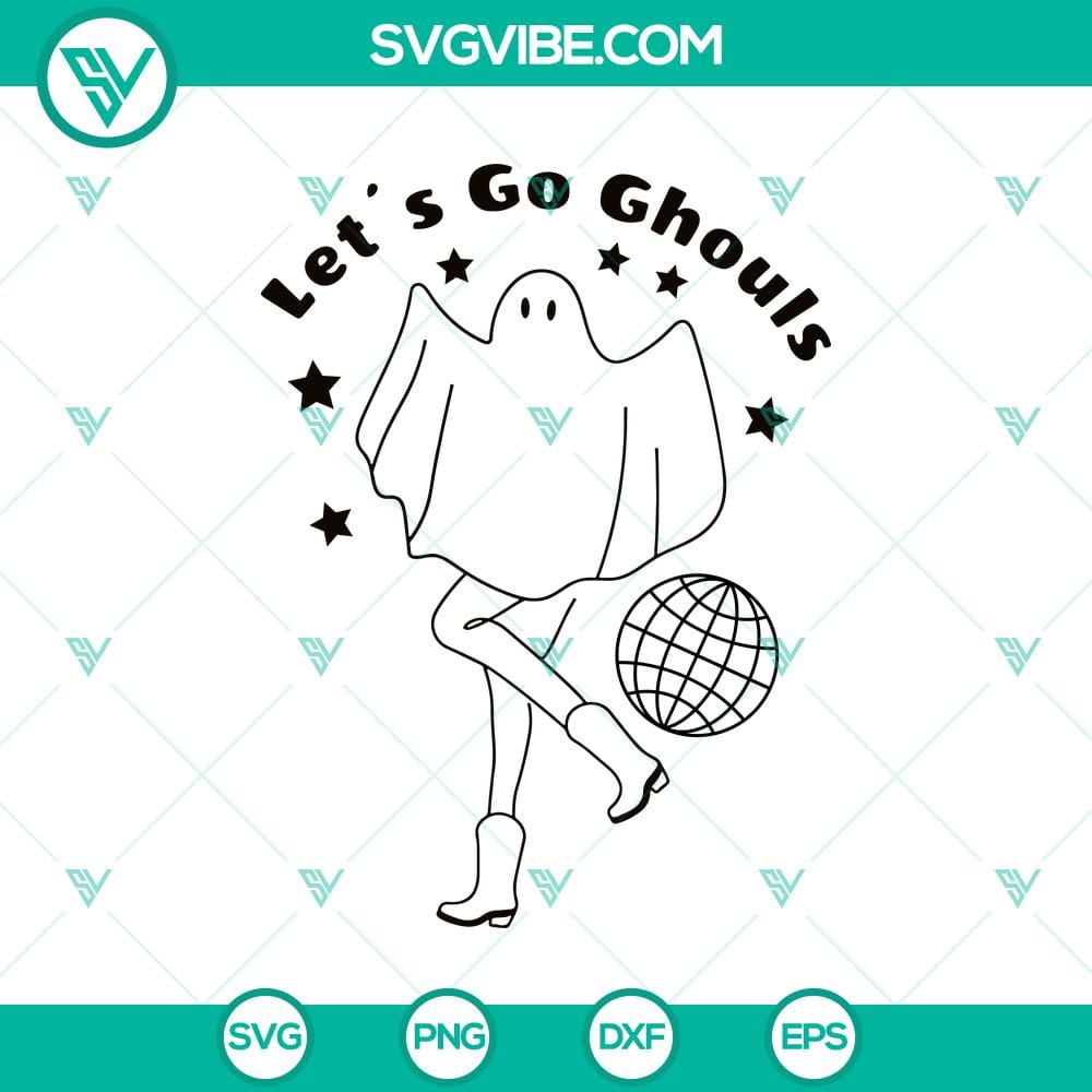 let8217s-go-ghouls-svg-ghost-svg-funny-halloween-svg-1.jpg Funny Halloween SVG with Let's Go Ghouls and Ghost design for digital crafting projects.