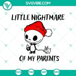 Spooky Halloween-themed "Little Nightmare of My Parents" SVG design, perfect for horror and Halloween projects.