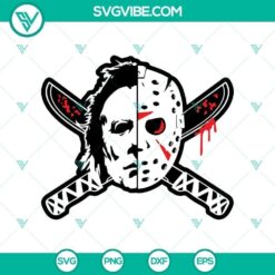 Michael Myers double knife logo in SVG format for Halloween film horror enthusiasts. Ideal for Halloween-themed designs.