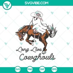 Long Live Cowghouls Halloween SVG design for Cricut & Silhouette, includes SVG, DXF, EPS, PNG cut files.