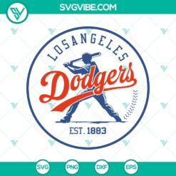 Los Angeles Dodgers EST 1883 SVG logo with baseball elements, perfect for Dodgers fans.