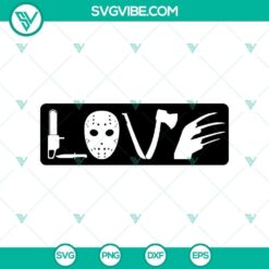Haunted house silhouette with "Love Halloween" text in spooky font. Perfect horror SVG design for Halloween themes.