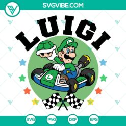 Luigi Mario Kart SVG | Racing Brother Cut Files