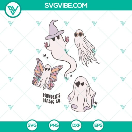 Madden’t Magic Co SVG with Ghost, Funny Halloween themed design for digital use.