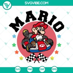 Mario Kart themed SVG cut files featuring Racing Champion design, ideal for crafting and digital projects.