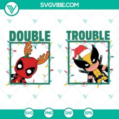 Marvel Deadpool and Wolverine Christmas SVG | Double Trouble Cut Files