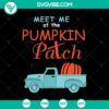 Meet Me Pumpkin Patch SVG design with Halloween and scary elements, perfect for October 31 crafting projects.