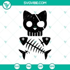 Meow Skeleton Halloween SVG design for Oct 31 with scary elements.