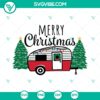 Merry Christmas Camping Car SVG, Christmas Tree And Wreath SVG, Camper Christmas SVG 3