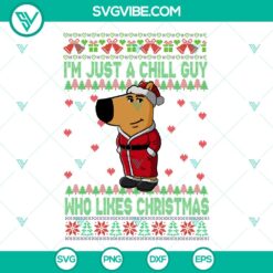 Merry Christmas Chill Guy Meme SVG - Funny holiday cut files featuring a chill guy in a Santa hat. Perfect for holiday projects.
