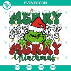 Funny Grinch Christmas SVG with "Merry Merry Grinchmas" text - Perfect for holiday projects and crafts.