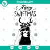 Merry Swiftmas digital files for crafting projects. Includes SVG, DXF, EPS, and PNG formats. Festive design for Christmas.