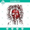 Dark Michael Myers silhouette with blood splatter and Halloween text, in a spooky SVG design. Perfect for Halloween-themed projects.