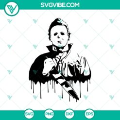 Michael Myers in blood SVG design for Halloween, featuring a horror theme.