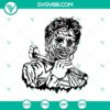 Michael Myers wielding hammer Halloween SVG, horror characters design for crafting projects, horror movie-themed SVG file.