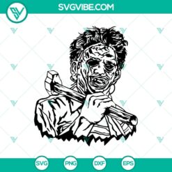 Michael Myers wielding hammer Halloween SVG, horror characters design for crafting projects, horror movie-themed SVG file.