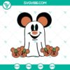Mickey Boo SVG with Disney Spooky and Happy Halloween theme for crafts and decorations.