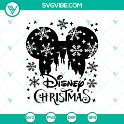 Mickey Disney Christmas SVG with Disney Castle Winter design, perfect for festive holiday projects.