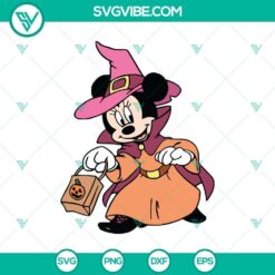 Mickey Funny Witch SVG featuring Disney Halloween theme with Mickey and Minnie Mouse. Great for Halloween crafts and decorations.