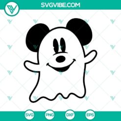 Mickey Ghost SVG with Disney Halloween theme featuring Mickey and Minnie Mouse. Perfect for Halloween decor and crafts.