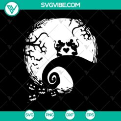 Mickey and Minnie Halloween SVG design with festive Halloween elements perfect for a spooky project.