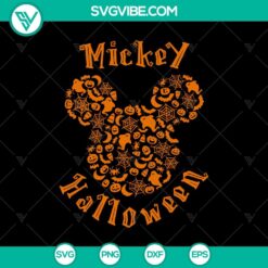 Mickey Mouse Halloween theme SVG featuring Disney's iconic mouse head for crafting, Halloween decor, and DIY projects.