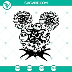 Mickey Head and Jack Skellington Halloween SVG with spooky designs for crafting.