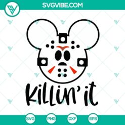 Mickey Jason Halloween SVG featuring Disney's Mickey Mouse in a horror-themed design. Ideal for Halloween crafts and decorations.