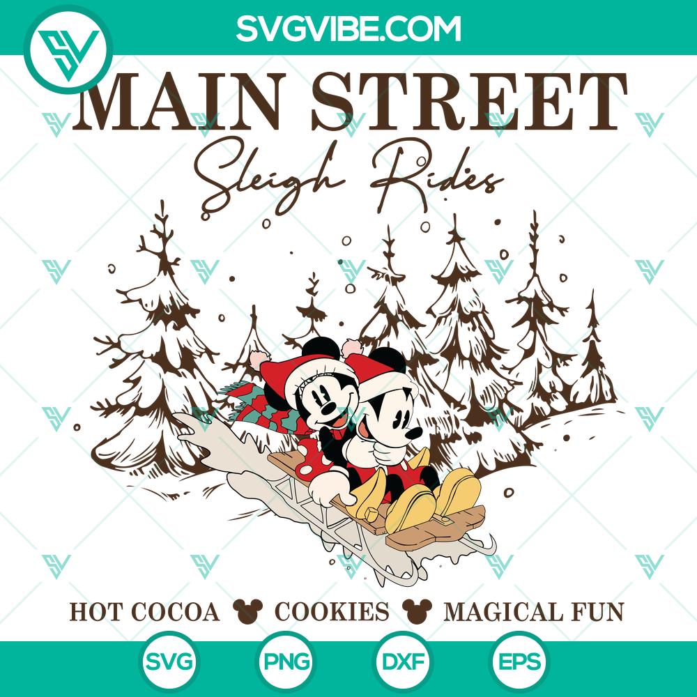 Mickey Minnie Main Street Sleigh Rides SVG Mickey and Minnie Main Street Sleigh Rides SVG - Festive Disney-themed design for holiday crafting projects.