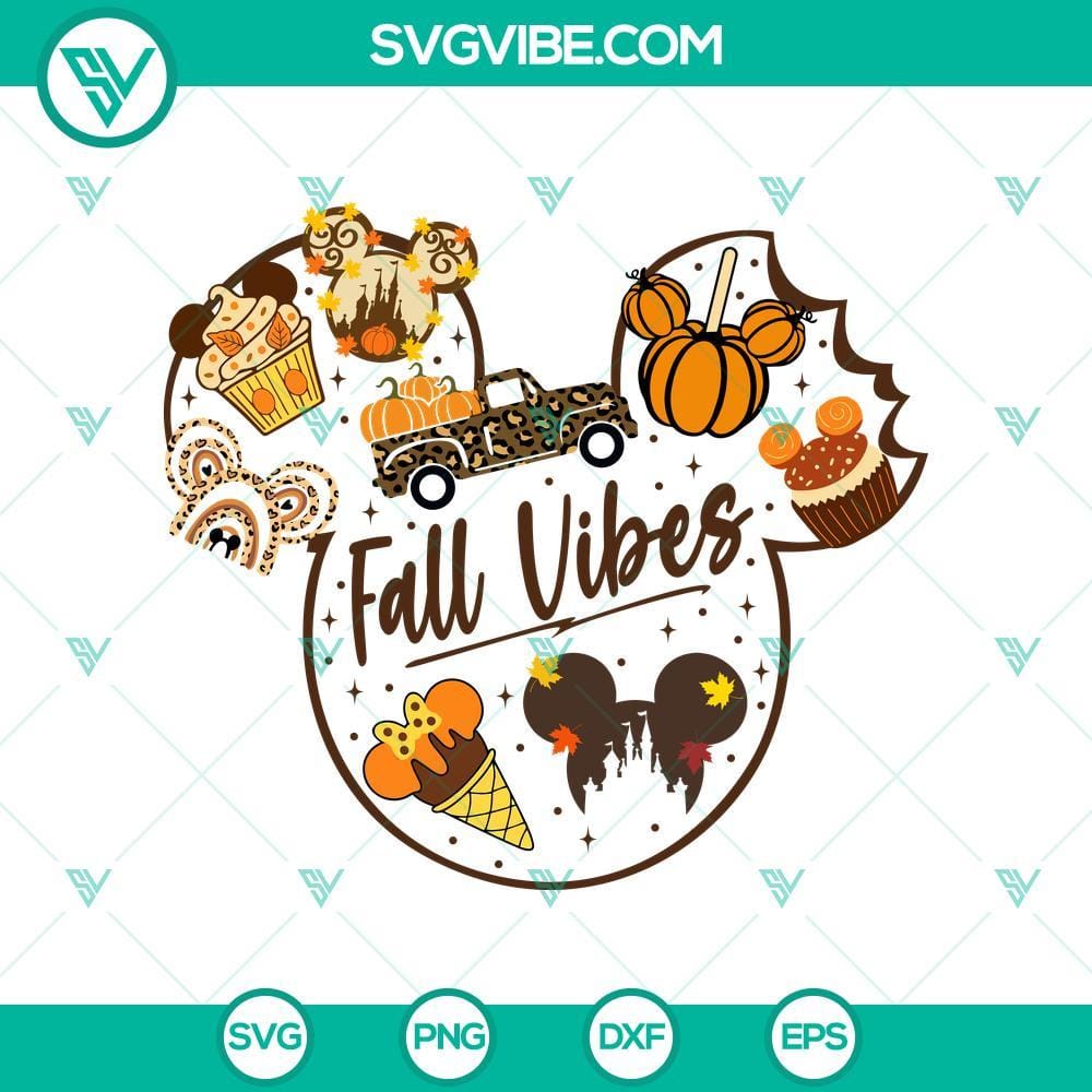 Mickey Mouse Head Fall Vibes SVG DXF EPS PNG Cut Files Mickey Mouse Head Fall Vibes SVG DXF EPS PNG Cut Files for Halloween Cricut & Silhouette Designs.