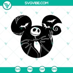 Mickey Nightmare Before Christmas SVG featuring Jack Skellington, Disney Mickey Halloween design for crafts, t-shirts, and decor.