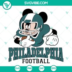 Mickey Mouse Philadelphia football SVG design for Disney NFL fan, perfect for cut files.