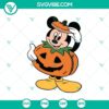 Disney Halloween themed SVG with Mickey Mouse, Minnie Mouse, and a pumpkin design. Perfect for Halloween crafts.