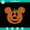 Mickey Mouse pumpkin Halloween SVG with cheerful smile, perfect for festive crafting. Mickey and Halloween themed design.