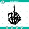 Middle Finger Skeleton SVG with Halloween and Horror theme, perfect for spooky season designs.