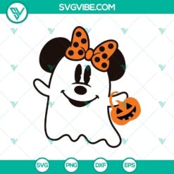 Minnie and Mickey Mouse Ghost SVG for Disney Halloween, cute and festive design for crafting projects.