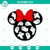 Minnie Mouse head with spooky "Boo" text SVG design for Halloween celebration on October 31st. Great for scary-themed projects.