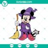 Minnie Mouse Witch SVG with Disney Halloween theme, featuring Disney Minnie Mouse design. Perfect for Halloween crafts and projects.